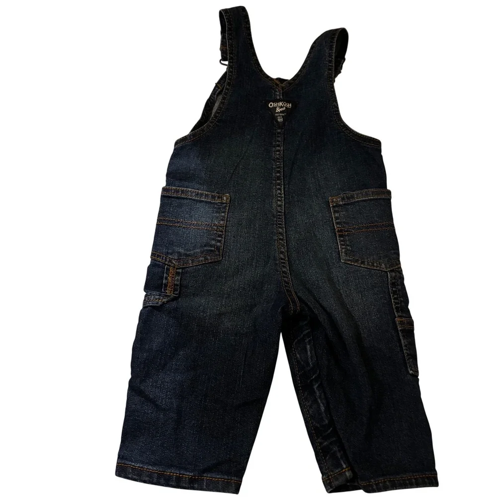OshKosh B'gosh Boys Denim Overalls 9 Months Adjustable Straps‎